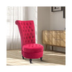 Retro Button-Tufted Royal Design High Back Armless Chair w/Thick Padding