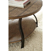 Denise 47" Oval Wood and Metal Cocktail Table