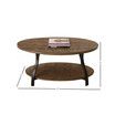 Denise 47" Oval Wood and Metal Cocktail Table