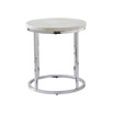 Echo 22" Round Marble and Chrome End Table