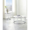 Echo 22" Round Marble and Chrome End Table