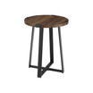 18" Metal Wrap Round Side Table - Dark Walnut