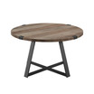 30" Metal Wrap Round Coffee Table - Grey Wash/Black