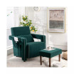 Modern Berber Fleece Single Sofa Chair Ottoman & Waist Pillow
