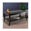 Genoa Rectangular Coffee Table with Glass Top and Shelf