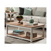 Savannah 45" W Coffee Table, Ivory with Natural Wood Top