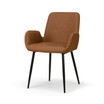Set of 2 Alrik Arm Chair with Zigzag Stitching and Steel Legs