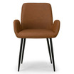 Set of 2 Alrik Arm Chair with Zigzag Stitching and Steel Legs