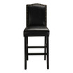 Set of Two 45" H Leatherette Barchair with Studded Decoration and Solid Rubberwood Legs