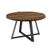 30" Metal Wrap Round Coffee Table - Rustic Oak/Black
