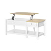 Lift-up Coffee Table Hidden Storage Compartment, Dining, Tea Table, Oak