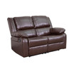 Bustle Back Loveseat With Two Built-In Recliners
