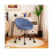 Adjustable Swivel Accent Chair Linen Office Chair Round Back