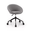 Adjustable Swivel Accent Chair Linen Office Chair Round Back
