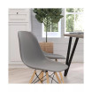 Elton Series Polypropylene Accent Chair With Metal Braced Wooden Legs