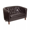 Button Tufted Barrel Back Loveseat Chair