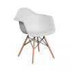 Alda Series Polypropylene Accent Chair With Gently Curved Arms And Metal Braced Wooden Legs