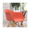 Alda Series Polypropylene Accent Chair With Gently Curved Arms And Metal Braced Wooden Legs