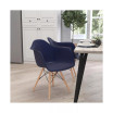 Alda Series Polypropylene Accent Chair With Gently Curved Arms And Metal Braced Wooden Legs