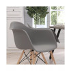 Alda Series Polypropylene Accent Chair With Gently Curved Arms And Metal Braced Wooden Legs
