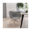 Alda Series Polypropylene Accent Chair With Gently Curved Arms And Metal Braced Wooden Legs
