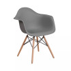 Alda Series Polypropylene Accent Chair With Gently Curved Arms And Metal Braced Wooden Legs
