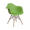 Alda Series Polypropylene Accent Chair With Gently Curved Arms And Metal Braced Wooden Legs