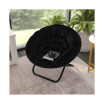 Ersa Oversize Folding Saucer Chair With Cozy Faux Fur Cushion And Metal Frame For Dorms, Bedrooms, Apartments And More