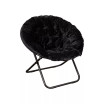 Ersa Oversize Folding Saucer Chair With Cozy Faux Fur Cushion And Metal Frame For Dorms, Bedrooms, Apartments And More