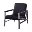 Fifth Avenue Faux Leather and Stainless Steel Accent Chair