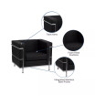 Contemporary Leathersoft Chair With Double Bar Encasing Frame