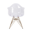 2 Pack Transparent Side Chair With Solid Base