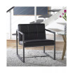 Camber Mid-Century Modern Small Living Room Accent Chair Blended Leather and Metal Frame
