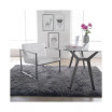 Camber Mid-Century Modern Small Living Room Accent Chair Blended Leather and Metal Frame