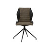 Gladstone Two-Tone Swivel Home Office Accent Chair In Black Metal 4-Star Base - Back, Black Brown