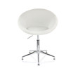 2 Piece Adjustable Velvet Accent Chair in White with Chrome Finish