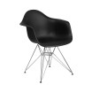 Plastic Accent Dining Chair With Arms And Chrome Base