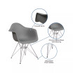 Plastic Accent Dining Chair With Arms And Chrome Base