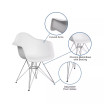 Plastic Accent Dining Chair With Arms And Chrome Base