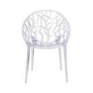 Transparent Oval Shaped Stacking Side Chair With Artistic Pattern Design