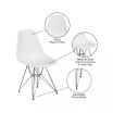 Plastic Accent Dining Chair With Chrome Base