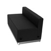 Modular Reception Loveseat With Brushed Stainless Steel Base Chair