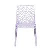 Transparent Stacking Side Chair With Artistic Pattern Design