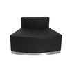 Modular Reception Convex Chair With Brushed Stainless Steel Base