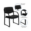Leather Executive Side Reception Chair With Sled Base