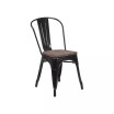 Metal Stackable Chair with Wood Seat, 18"W x 20"D x 33"H