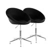 2 Piece Adjustable Velvet Accent Chair in Black with Chrome Finish