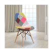 Modern Upholstered Elon Series Milan Patchwork Fabric Chair with Wooden Legs - Multi-Color