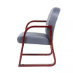 Mahogany Wood Mid-Back Guest Chair W/ Sled Base