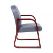 Mahogany Wood Mid-Back Guest Chair W/ Sled Base